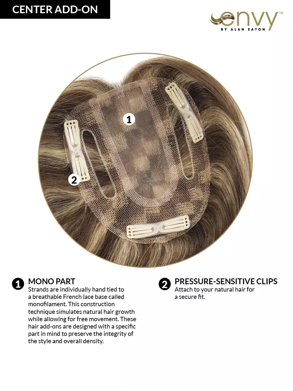 Add-On Center By Envy I 100% HUMAN HAIR