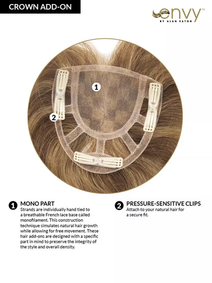 Add-On Crown By Envy I 100% HUMAN HAIR