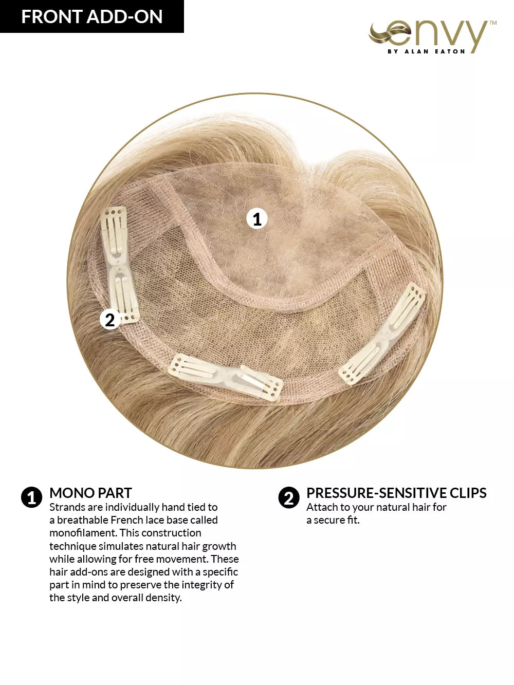 Add-On Front By Envy I 100% HUMAN HAIR